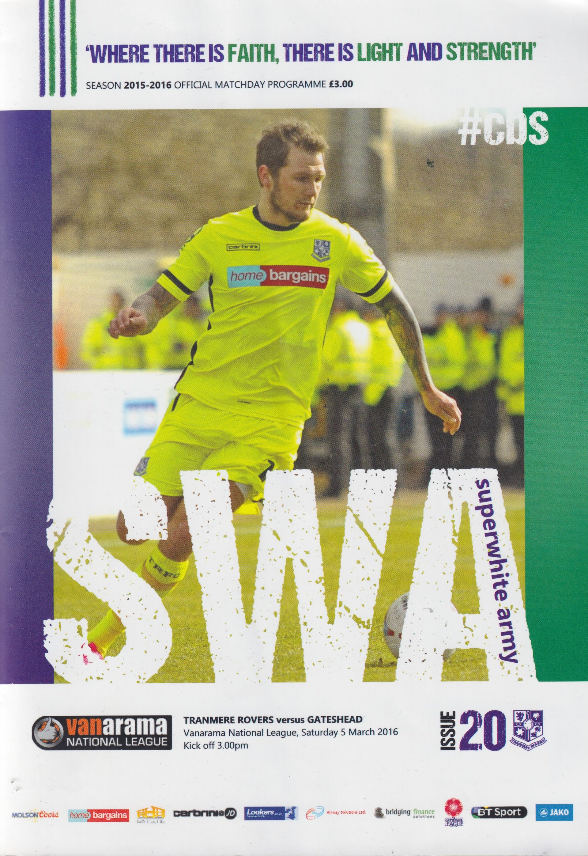 Tranmere Rovers v Gateshead match programme